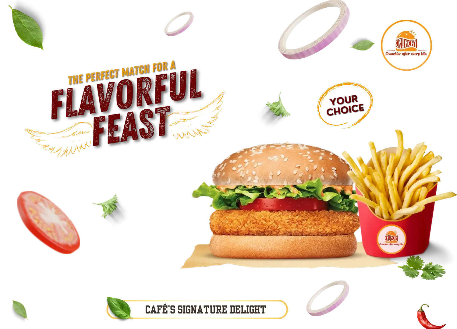 Peri Peri Fries and Fried Chicken Burger